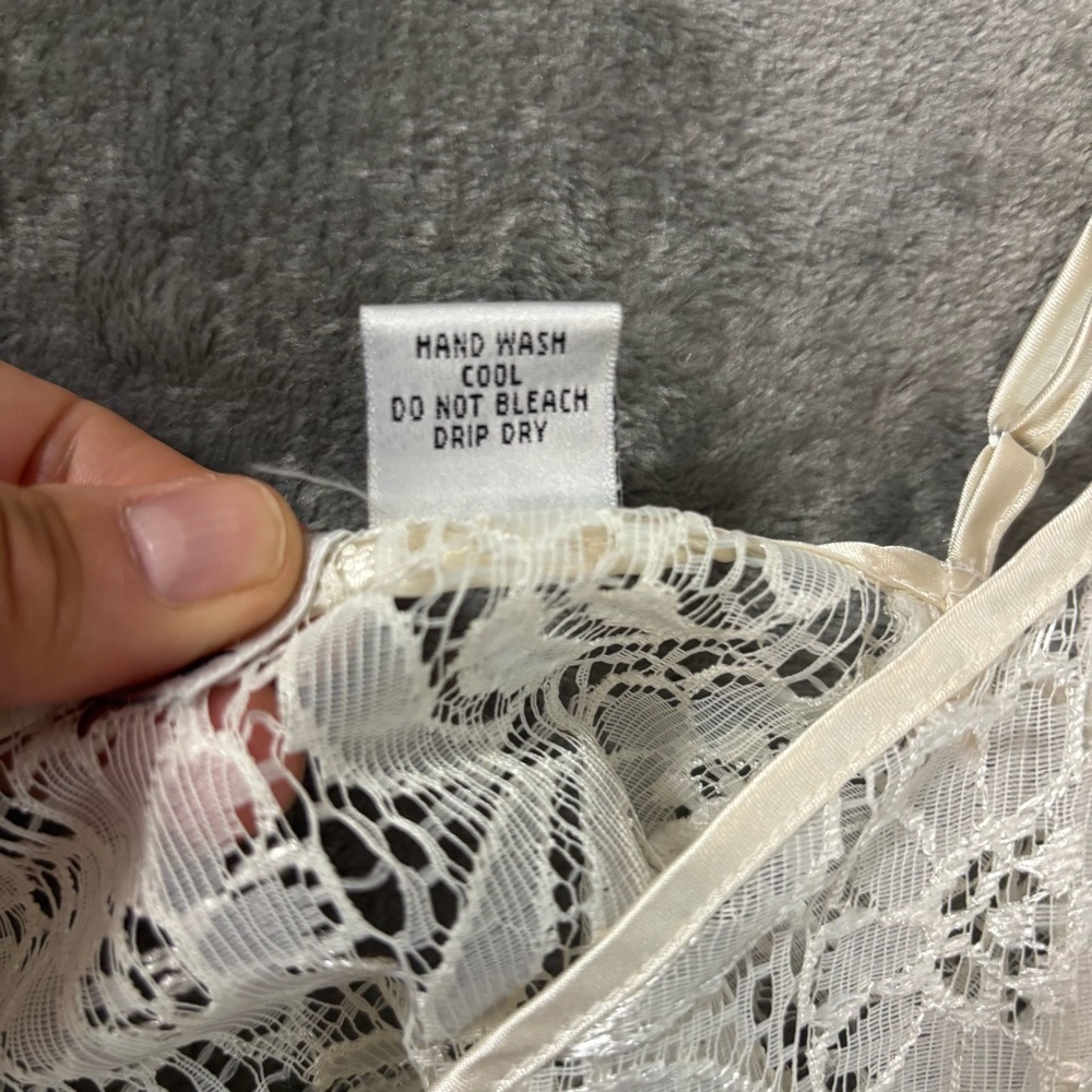 Vintage 90's Williwear Intimates Lace Crop Camisole M Ivory‎ Y2K Cochella Fairy - Picture 5 of 8